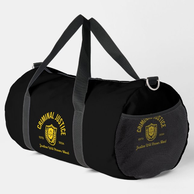 Criminal Justice "Justice will never rest" 2024 Duffle Bag (Right Corner)