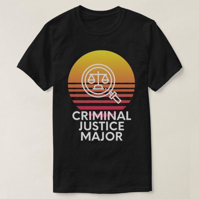 Criminal Justice Major Colourful Sunset College St T-Shirt (Design Front)