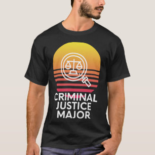 Criminal Justice Major Colourful Sunset College St T-Shirt