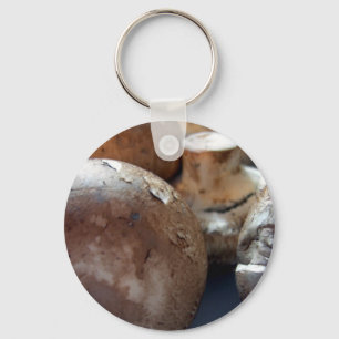 Crimini mushrooms key ring