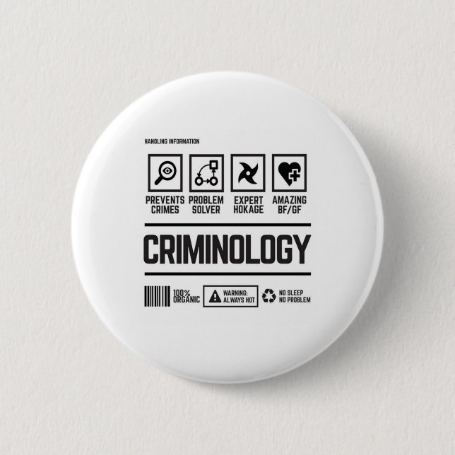 criminology 6 cm round badge (Front)