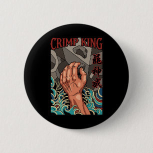 Crimp King Climbing Rock Bouldering Adventure 6 Cm Round Badge