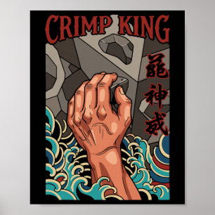 Crimp King Climbing Rock Bouldering Adventure Poster