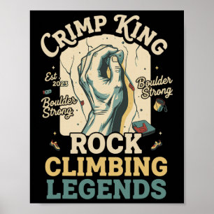 Crimp King Rock Climbing Legends Boulder Poster