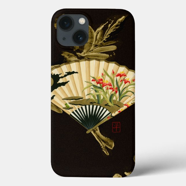 Crimped Oriental Fan with Floral Design Case-Mate iPhone Case (Back)