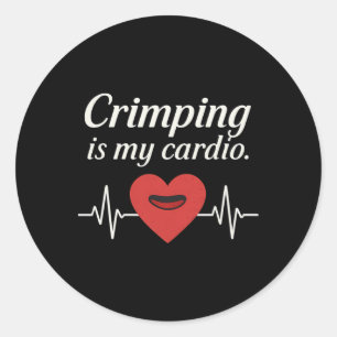 Crimping Is My Cardio Slim Italic Climbing Apparel Classic Round Sticker