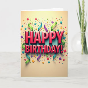 Crimson 3D Birthday Card