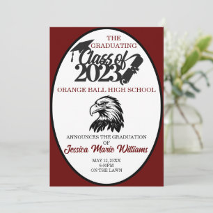 Crimson and Black Class of 2023 Graduation Invitation