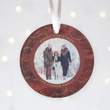 Crimson and Gold Fairy Lights | Two Family Photos