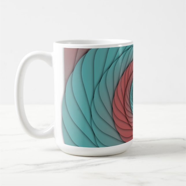 Crimson and Teal Vortex Coffee Mug (Left)