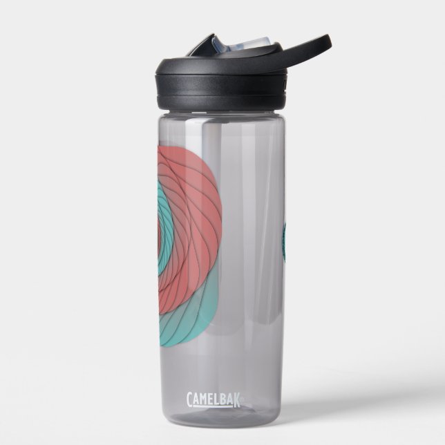 Crimson and Teal Vortex Water Bottle (Left)