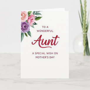 Crimson Aunts Mothers Day Card