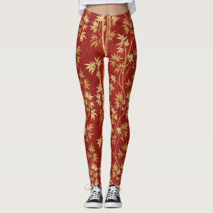 Crimson Bamboo East Asian (1) Leggings