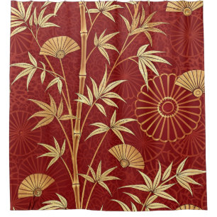 Crimson Bamboo East Asian (2) Shower Curtain