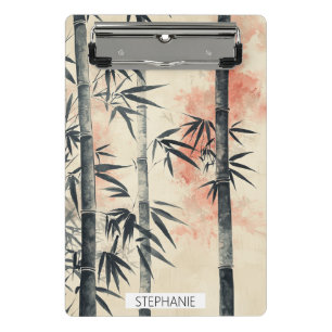 Crimson Bamboo Serenity Ink Wash Mini Clipboard