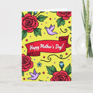 Crimson Banner Mothers Day Card