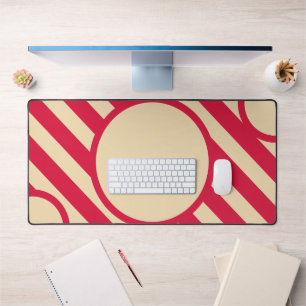 Crimson & Beige Diagonal Circle Mat – Customisable