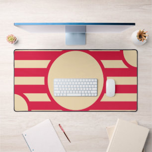 Crimson & Beige Sunburst Desk Mat – Customisable