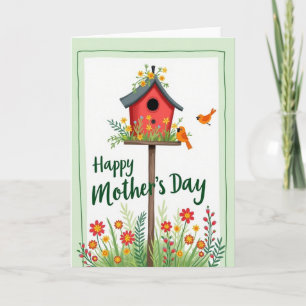 Crimson Bird Mothers Day Art Card