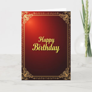 Crimson Birthday Script Card