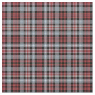 Crimson, Black and Grey Sporty Plaid Fabric
