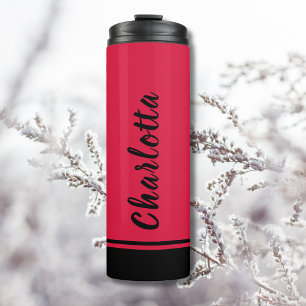 Crimson Black Elegant Minimal Customised Thermal Tumbler