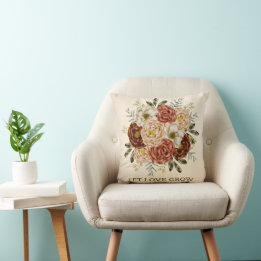 "Crimson Bloom Cushion