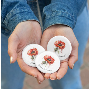 Crimson Bloom, custom 3 Cm Round Badge