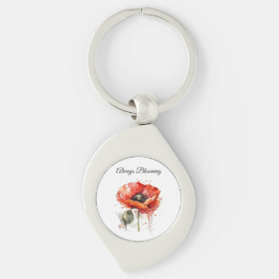 Crimson Bloom, custom Key Ring