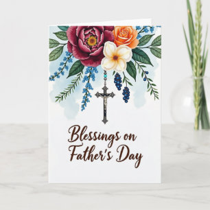 Crimson Bloom Fathers Day Card