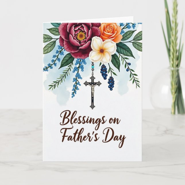 Crimson Bloom Fathers Day Card (Front)