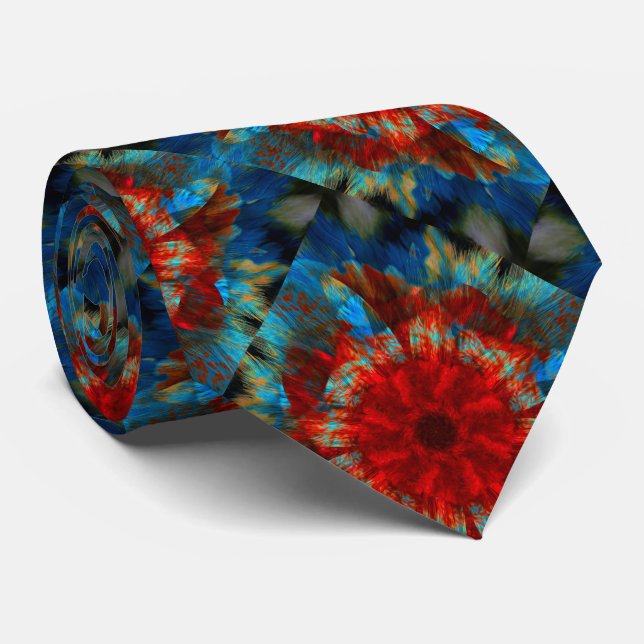 Crimson Bloom Radiance Tie (Rolled)