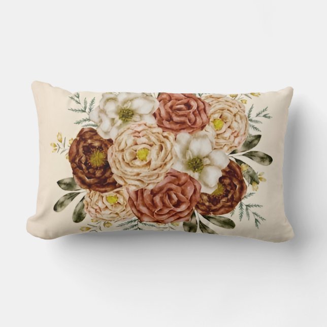 Crimson Bloom size 13x21  Lumber  Pillow (Front)