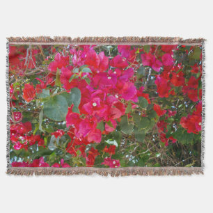 Crimson Blossoms: Dance Of The Red Bougainvilleas  Throw Blanket