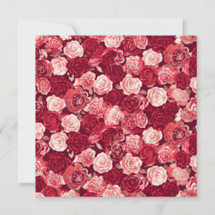 Crimson & Blush Seamless Rose Pattern Invitation