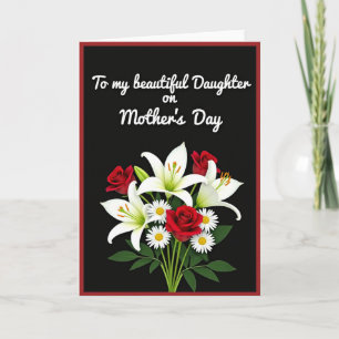 Crimson Bordered Mothers Day Card