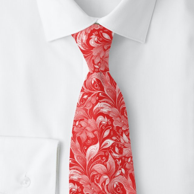 Crimson Botanical Batik Tie (Creator Uploaded)