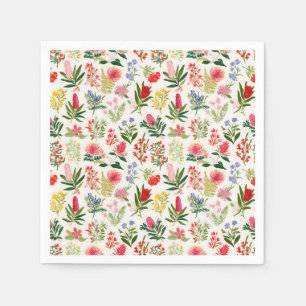 Crimson Botanical Garden Floral Paper Napkins