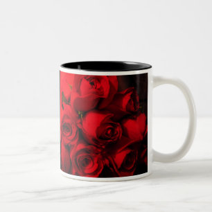 "Crimson Bouquet" Two-Tone Coffee Mug