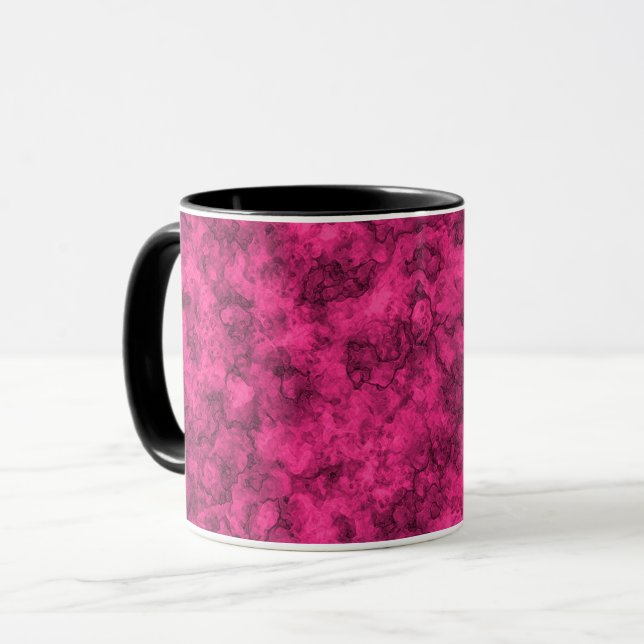 Crimson bright marble pattern mug (Front Left)