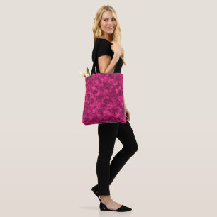 Crimson bright marble pattern tote bag
