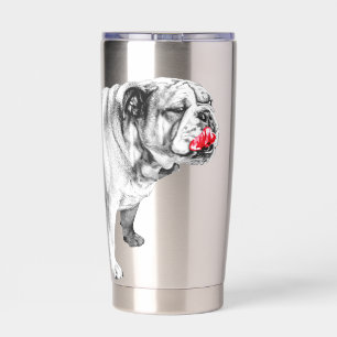 crimson calm, bulldog joy insulated tumbler