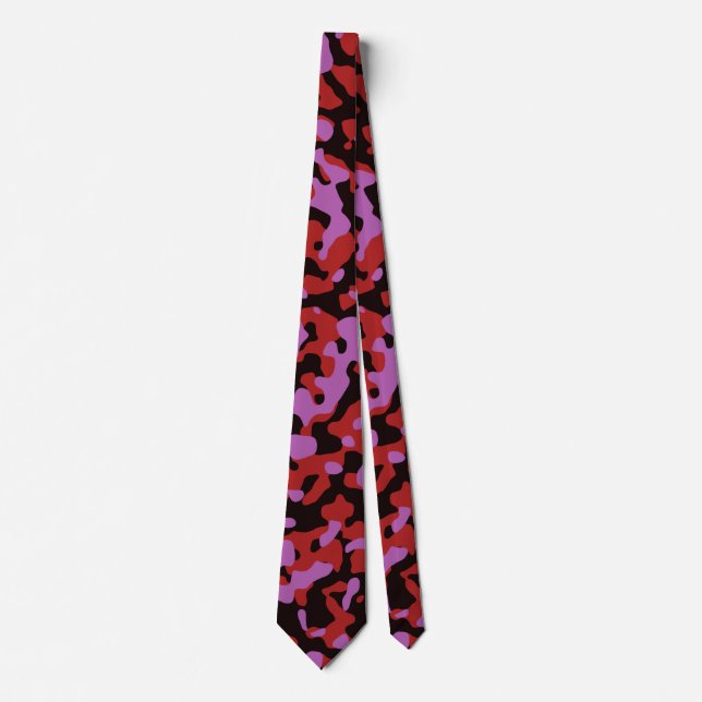 Crimson Camouflage in Lavender Deep Black Tie (Front)