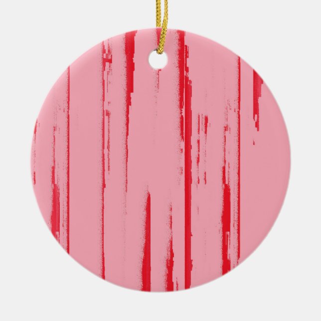Crimson Candy Pink Ceramic Ornament (Front)