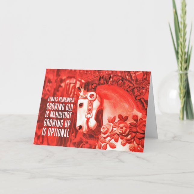 CRIMSON CAROUSEL Greeting Card (Front)