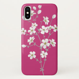 Crimson case with spring`s flowers