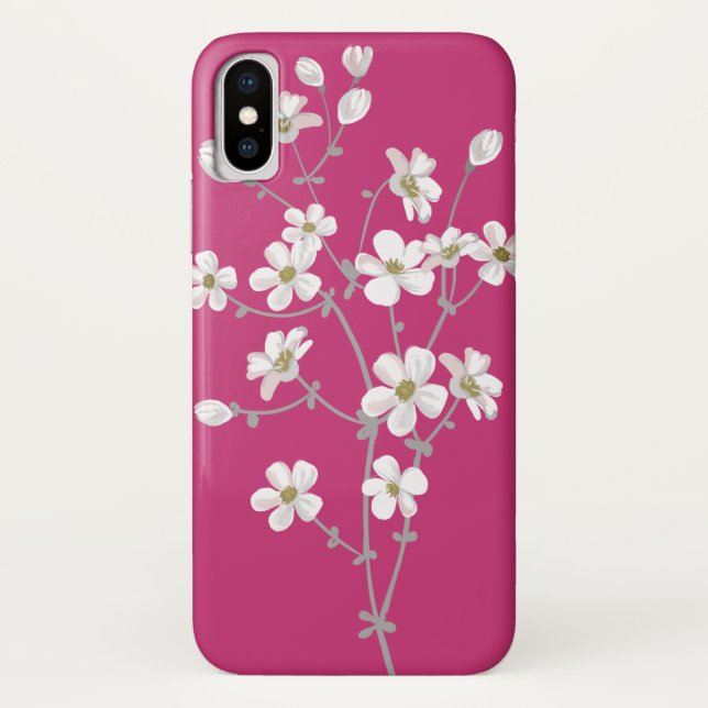 Crimson case with spring`s flowers (Back)