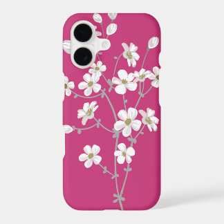 Crimson case with spring`s flowers
