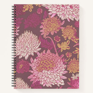 Crimson Chrysanthemum Softcover Spiral Notebook