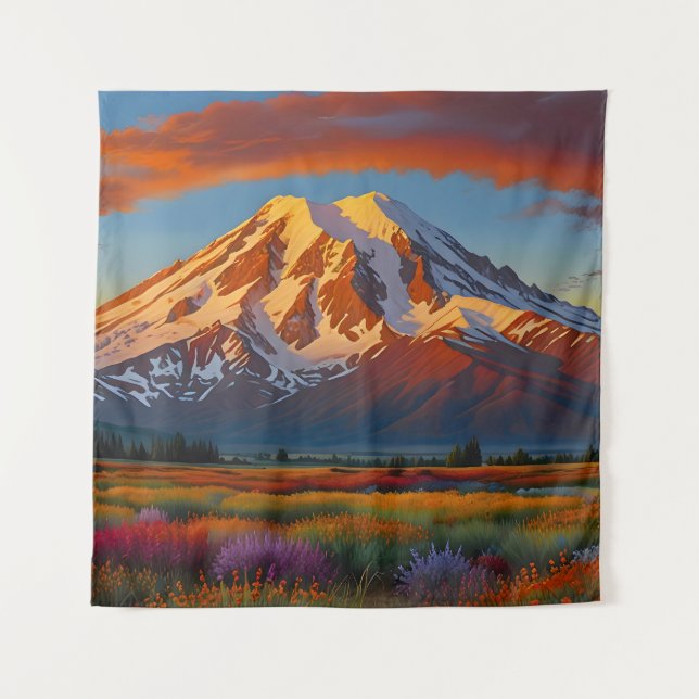 Crimson Clouds over the Valley Tapestry (Front)